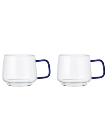 SET 2 TAZAS GYRO BLUE BOROSILICATO...