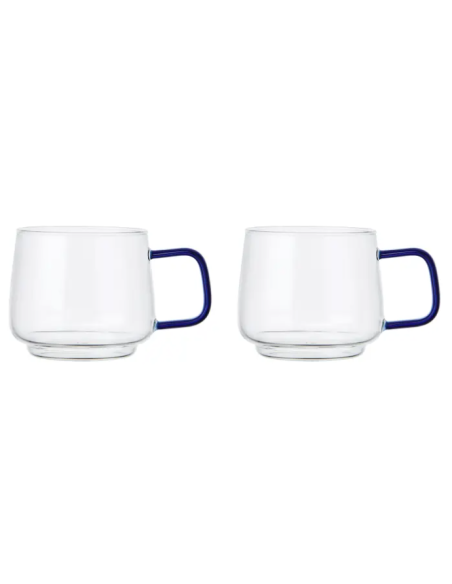 SET 2 TAZAS GYRO BLUE BOROSILICATO 275 ML LA CAFETIERE