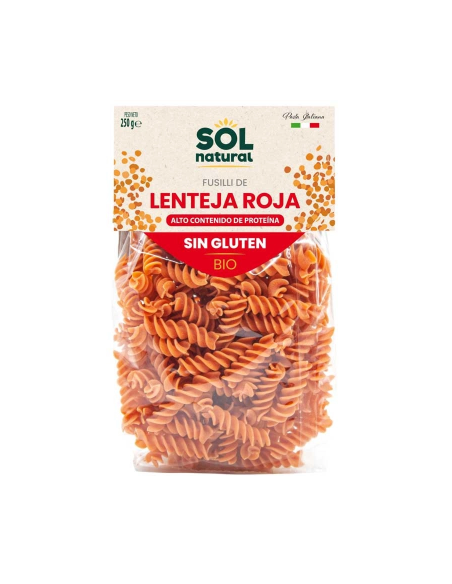 FUSILLI LENTEJA ROJA SIN GLUTEN 250 GR SOL NATURAL