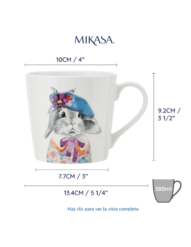 TAZA MIKASA CONEJO BOINA 380 ML