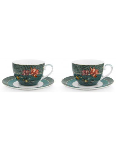 TAZA CON PLATO WINTER WONDERLAND DOVE GREEN 280 ML PIP STUDIO