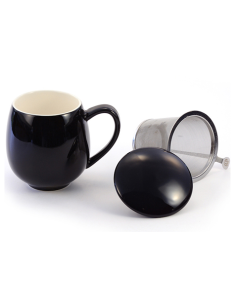 TAZA SAARA NEGRA MATE PORCELANA 0.35 L FILTRO Y TAPA 2