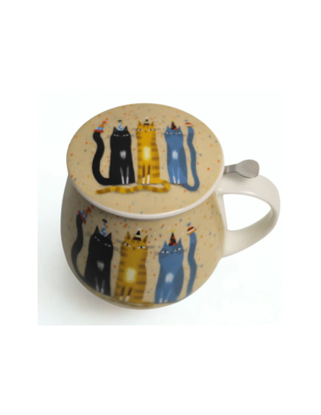 TAZA PARTY PORCELANA 0,4 L FILTRO Y TAPA