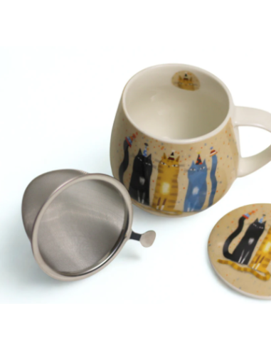 TAZA PARTY PORCELANA 0,4 L FILTRO Y TAPA
