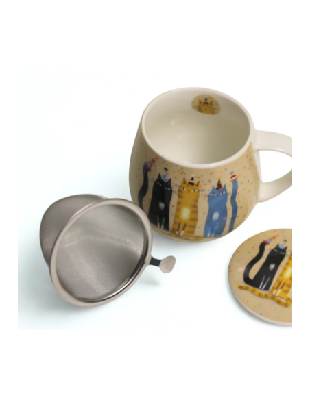 TAZA PARTY PORCELANA 0,4 L FILTRO Y TAPA