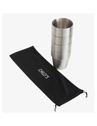 SET 4 VASOS CHILLYS ACERO 18/8 300 ML