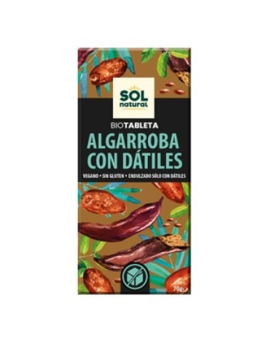 TABLETA DE ALGARROBA Y DÁTILES BIO 70 GR SOL NATURAL