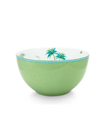 BOWL JOLIE GOLD DOTS GREEN 15 CM PIP STUDIO