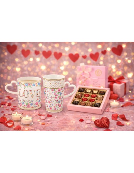 SET TAZA CON PLATO MON AMOUR 320 ML EASY LIFE