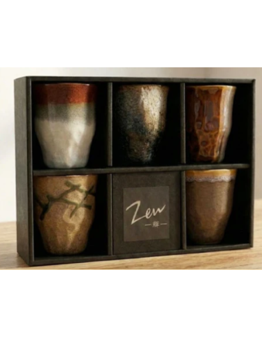 SET YAHIKO 5 VASOS PORCELANA JAPONESA...