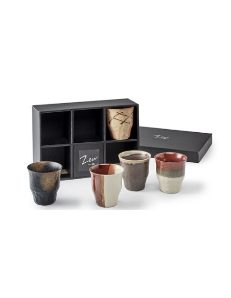 SET YAHIKO 5 VASOS PORCELANA JAPONESA 0.25 L