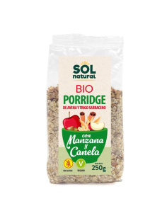 PORRIDGE MANZANA CANELA AVENA Y TRIGO SARRACENO BIO 250...