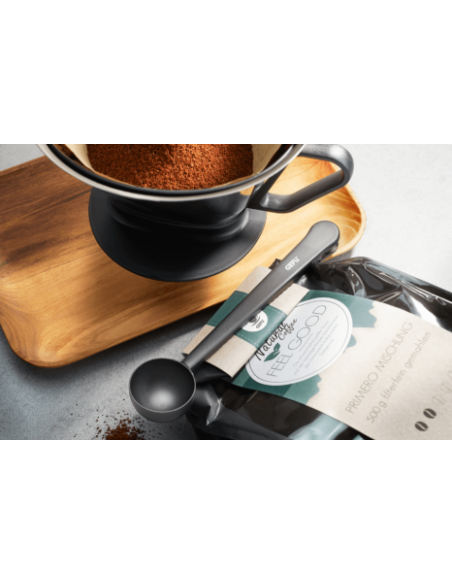 CUCHARA MEDIDORA DE CAFÉ CON PINZAS CLIPPO