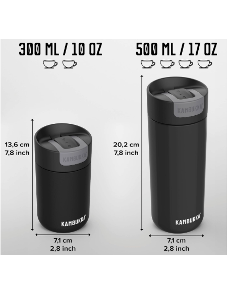 VASO TÉRMICO KAMBUKKA OLYMPUS MATTE BLACK 500 ML