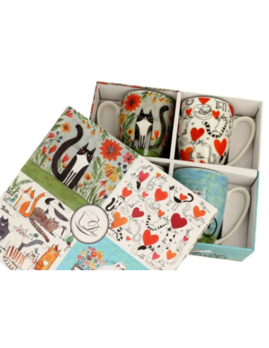 SET 4 TAZAS CATS WORLD 0.35 ML