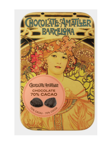 LATA HOJAS 70% CACAO 30 GR AMATLLER