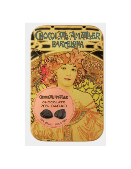 LATA HOJAS 70% CACAO 30 GR AMATLLER