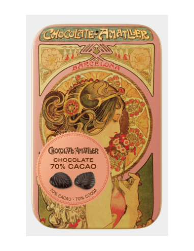 LATA HOJAS 70% CACAO 30 GR AMATLLER