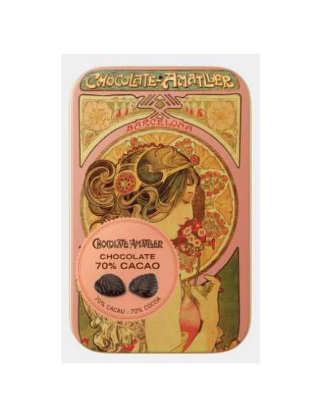 LATA HOJAS 70% CACAO 30 GR AMATLLER