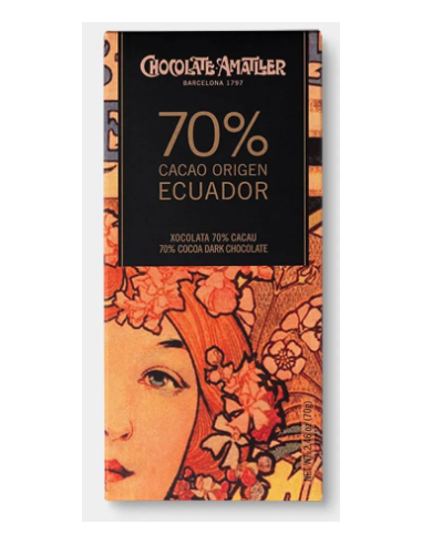 TABLETA ECUADOR 70% CACAO 70 GR....