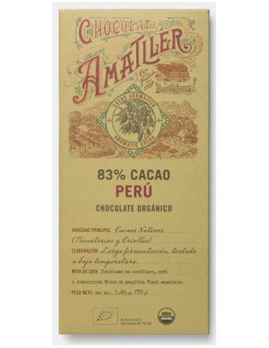 TABLETA PERU 83% CACAO 70 GR. AMATLLER