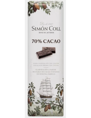 CHOCOLATINA 70% CACAO 25 GRS. SIMON COLL