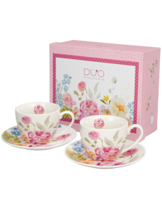 SET JUNE 2 TAZAS CON PLATO 0,25 L PORCELANA