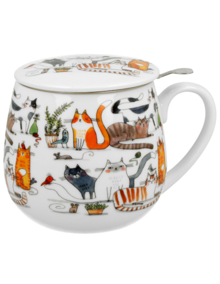 TAZA LAZY PORCELANA 0.4 L FILTRO Y TAPA