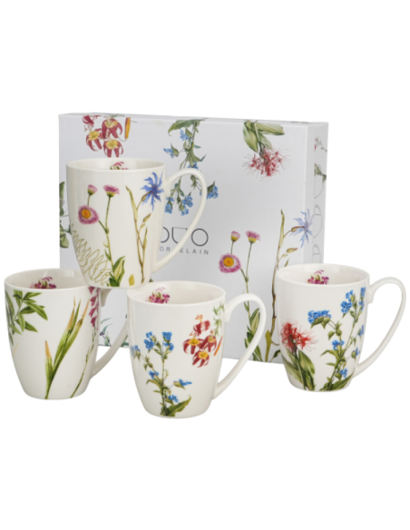 SET 4 TAZAS NATURE PORCELANA 0,35 L