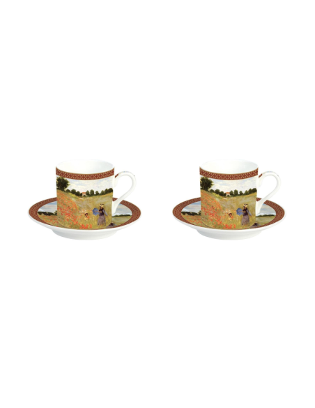 SET 2 TAZAS ESPRESSO COQUELICOTS CON PLATO 75 ML EASY LIFE
