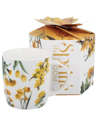 TAZA YELLOW FLOWER PORCELANA 0.4 L...