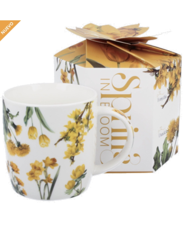 TAZA YELLOW FLOWER PORCELANA 0.4 L...