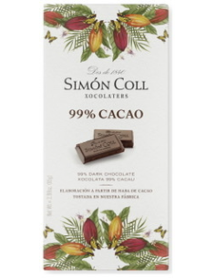TABLETA CHOCOLATE 99% CACAO 85 GR. SIMON COLL 2