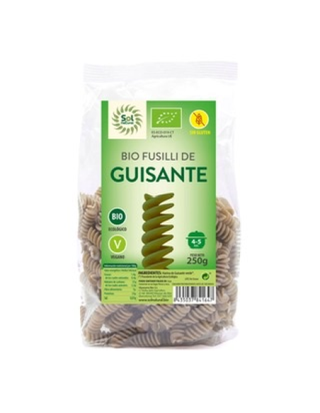 FUSILLI DE GUISANTES SIN GLUTEN BIO 250 GR SOL NATURAL